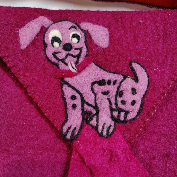 Handmade Purple Felted Wool Purse Dalmation Dog Puppy Shoulder Bag - Picture 3 of 7